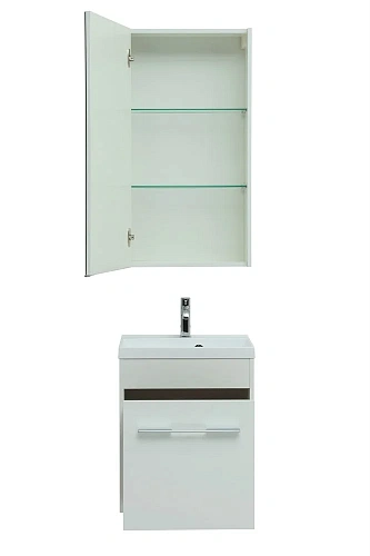 Тумба под раковину Aquanet Августа 50 белый (ручки хром) 00274140 Тумба под раковину Aquanet Августа 50 белый (ручки хром) 00274140