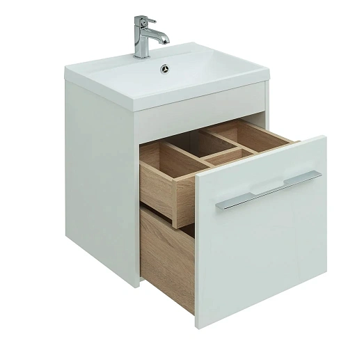 Тумба под раковину Aquanet Августа 50 белый (ручки хром) 00274140 Тумба под раковину Aquanet Августа 50 белый (ручки хром) 00274140