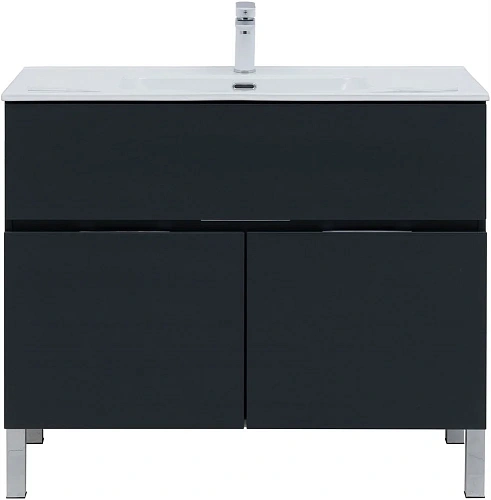 Тумба под раковину Aquanet Алвита New 100 1 ящик, 2 дверцы, антрацит 00277555 Тумба под раковину Aquanet Алвита New 100 1 ящик, 2 дверцы, антрацит 00277555