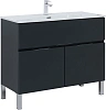 Тумба под раковину Aquanet Алвита New 100 1 ящик, 2 дверцы, антрацит 00277555