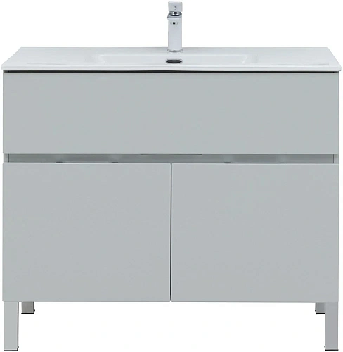 Тумба под раковину Aquanet Алвита New 100 1 ящик, 2 дверцы, серый 00277556 Тумба под раковину Aquanet Алвита New 100 1 ящик, 2 дверцы, серый 00277556