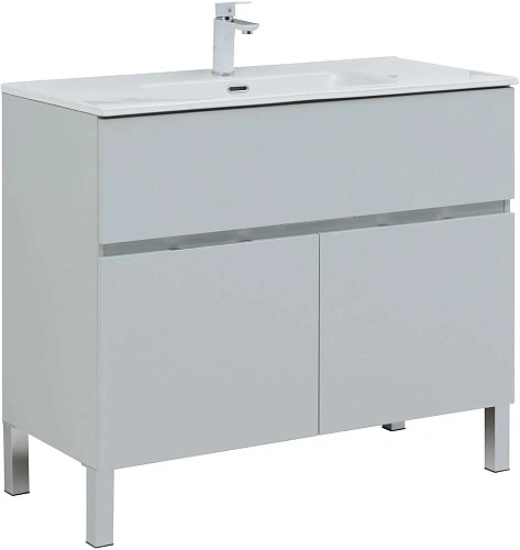 Тумба под раковину Aquanet Алвита New 100 1 ящик, 2 дверцы, серый 00277556 Тумба под раковину Aquanet Алвита New 100 1 ящик, 2 дверцы, серый 00277556