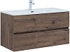 Тумба под раковину Aquanet Алвита New 100 2 ящика, дуб веллингтон табак 00334188 подвесная