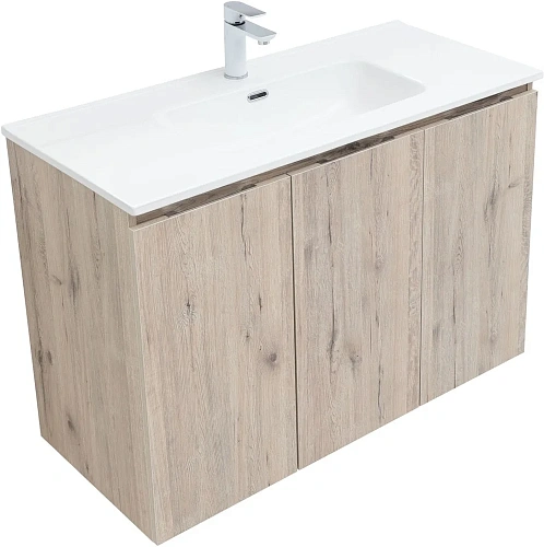 Тумба под раковину Aquanet Алвита New 100 3 дверцы, дуб веллингтон белый 00277533 Тумба под раковину Aquanet Алвита New 100 3 дверцы, дуб веллингтон белый 00277533