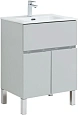 Тумба под раковину Aquanet Алвита New 60 1 ящик, 2 дверцы, серый 00277548 Тумба под раковину Aquanet Алвита New 60 1 ящик, 2 дверцы, серый 00277548