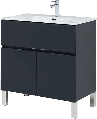Тумба под раковину Aquanet Алвита New 80 1 ящик, 2 дверцы, антрацит 00277551 Тумба под раковину Aquanet Алвита New 80 1 ящик, 2 дверцы, антрацит 00277551