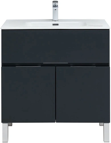 Тумба под раковину Aquanet Алвита New 80 1 ящик, 2 дверцы, антрацит 00277551 Тумба под раковину Aquanet Алвита New 80 1 ящик, 2 дверцы, антрацит 00277551