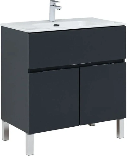 Тумба под раковину Aquanet Алвита New 80 1 ящик, 2 дверцы, антрацит 00277551 Тумба под раковину Aquanet Алвита New 80 1 ящик, 2 дверцы, антрацит 00277551