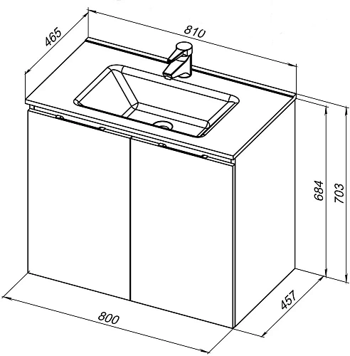 Тумба под раковину Aquanet Алвита New 80 2 дверцы, дуб веллингтон белый 00277529 Тумба под раковину Aquanet Алвита New 80 2 дверцы, дуб веллингтон белый 00277529