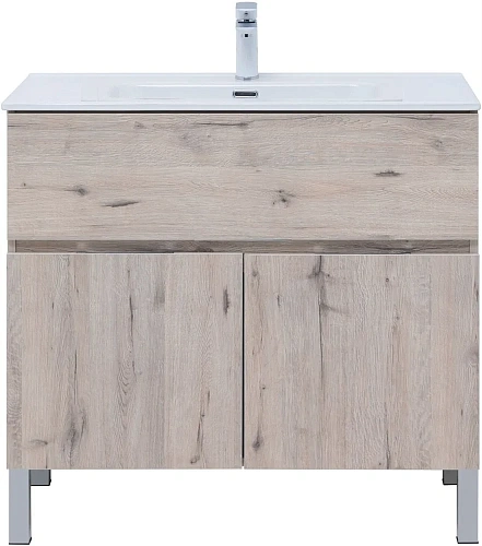 Тумба под раковину Aquanet Алвита New 90 1 ящик, 2 дверцы, дуб веллингтон белый 00303912 Тумба под раковину Aquanet Алвита New 90 1 ящик, 2 дверцы, дуб веллингтон белый 00303912