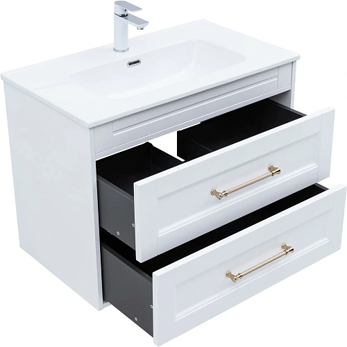 Тумба под раковину Aquanet Бостон new 80 00347182 белый сатин ручки золото Тумба под раковину Aquanet Бостон new 80 00347182 белый сатин ручки золото