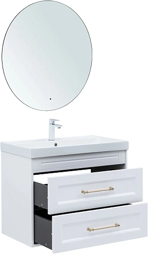 Тумба под раковину Aquanet Бостон new 80 00347182 белый сатин ручки золото Тумба под раковину Aquanet Бостон new 80 00347182 белый сатин ручки золото