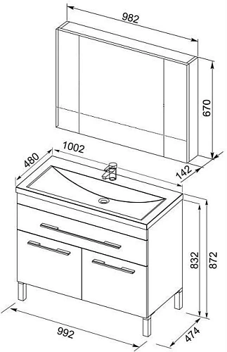 Тумба под раковину Aquanet Верона 100 белый (напольная 1 ящик 2 дверцы) 00182710 Тумба под раковину Aquanet Верона 100 белый (напольная 1 ящик 2 дверцы) 00182710