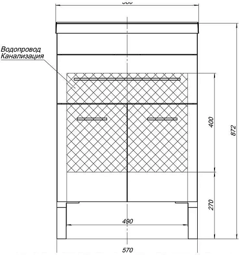 Тумба под раковину Aquanet Верона 60 крем (1 ящик, 2 дверцы) 00304535 Тумба под раковину Aquanet Верона 60 крем (1 ящик, 2 дверцы) 00304535