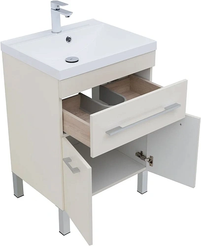 Тумба под раковину Aquanet Верона 60 крем (1 ящик, 2 дверцы) 00304535 Тумба под раковину Aquanet Верона 60 крем (1 ящик, 2 дверцы) 00304535