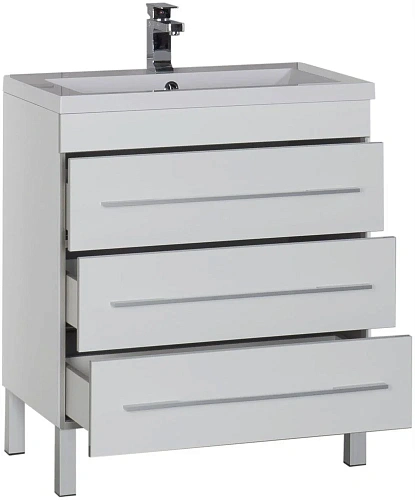 Тумба под раковину Aquanet Верона 75 белый (напольная 3 ящика) 00178254 Тумба под раковину Aquanet Верона 75 белый (напольная 3 ящика) 00178254