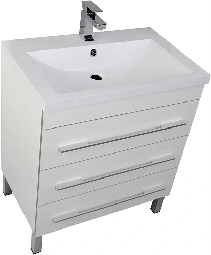 Тумба под раковину Aquanet Верона 75 белый (напольная 3 ящика) 00178254 Тумба под раковину Aquanet Верона 75 белый (напольная 3 ящика) 00178254