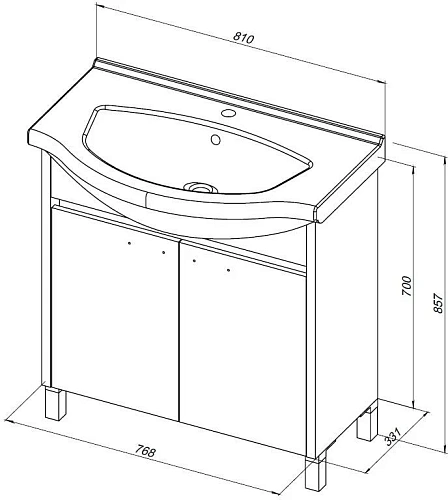 Тумба под раковину Aquanet Донна 80 белый дуб/белый (2 дверцы) 00274170 Тумба под раковину Aquanet Донна 80 белый дуб/белый (2 дверцы) 00274170