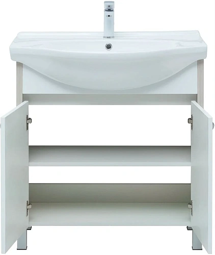 Тумба под раковину Aquanet Донна 80 белый дуб/белый (2 дверцы) 00274170 Тумба под раковину Aquanet Донна 80 белый дуб/белый (2 дверцы) 00274170