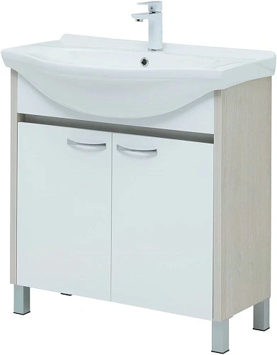 Тумба под раковину Aquanet Донна 80 белый дуб/белый (2 дверцы) 00274170 Тумба под раковину Aquanet Донна 80 белый дуб/белый (2 дверцы) 00274170