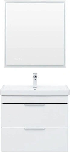 Тумба под раковину Aquanet Ирис new 710 белый глянец (2 ящика) 00310145 Тумба под раковину Aquanet Ирис new 710 белый глянец (2 ящика) 00310145