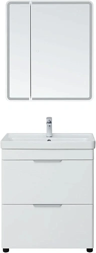 Тумба под раковину Aquanet Ирис new 710 белый глянец (2 ящика) 00310153 Тумба под раковину Aquanet Ирис new 710 белый глянец (2 ящика) 00310153