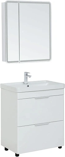 Тумба под раковину Aquanet Ирис new 710 белый глянец (2 ящика) 00310153 Тумба под раковину Aquanet Ирис new 710 белый глянец (2 ящика) 00310153