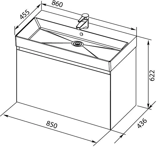 Тумба под раковину Aquanet Йорк 85 белый 00202092 Тумба под раковину Aquanet Йорк 85 белый 00202092