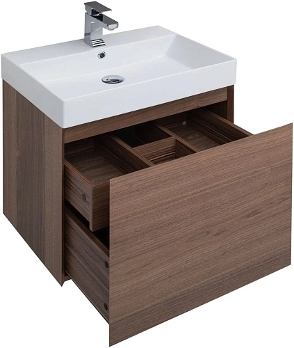 Тумба под раковину Aquanet Нью-Йорк 60 орех 00203945 Тумба под раковину Aquanet Нью-Йорк 60 орех 00203945