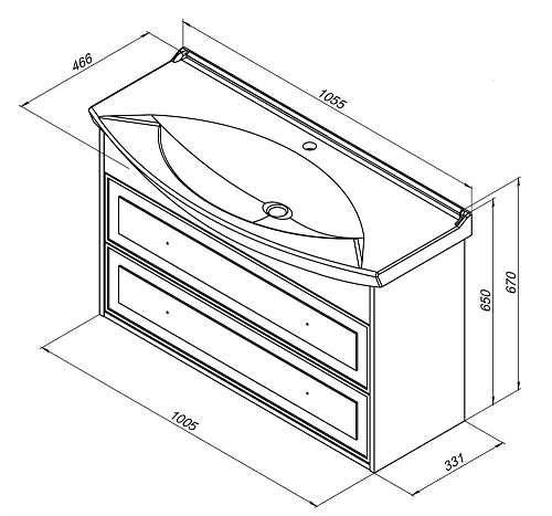 Тумба под раковину Aquanet Остин 105 белый (под раковину Стиль) 00252671 Тумба под раковину Aquanet Остин 105 белый (под раковину Стиль) 00252671