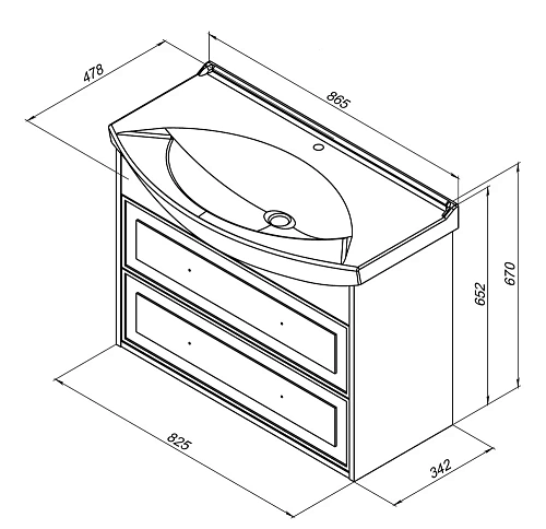 Тумба под раковину Aquanet Остин 85 дуб сонома 00252677 Тумба под раковину Aquanet Остин 85 дуб сонома 00252677