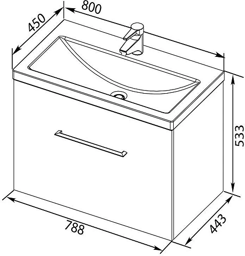 Тумба под раковину Aquanet Порто 80 белый 00195731 Тумба под раковину Aquanet Порто 80 белый 00195731