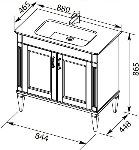 Тумба под раковину Aquanet Селена 90 белый/серебро 00201649 Тумба под раковину Aquanet Селена 90 белый/серебро 00201649