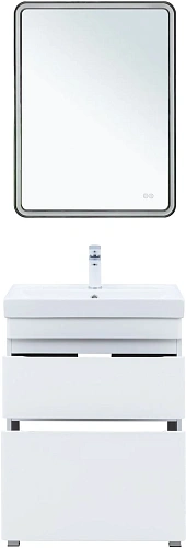 Тумба под раковину Aquanet Слим 60 00346042 напольная, белый сатин Тумба под раковину Aquanet Слим 60 00346042 напольная, белый сатин