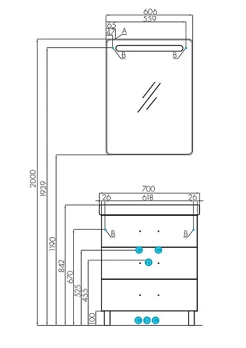 Тумба под раковину Aquaton Америна 70 М черная 1A169001AM950 Тумба под раковину Aquaton Америна 70 М черная 1A169001AM950