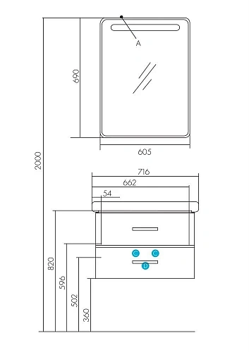 Тумба под раковину Aquaton Америна 70 темно-коричневая 1A137601AM430 Тумба под раковину Aquaton Америна 70 темно-коричневая 1A137601AM430
