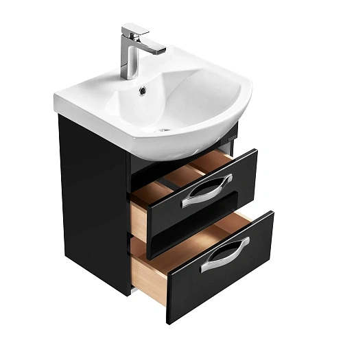 Тумба под раковину Aquaton Ария 50 М подвесная черный 1A140001AA950 Тумба под раковину Aquaton Ария 50 М подвесная черный 1A140001AA950