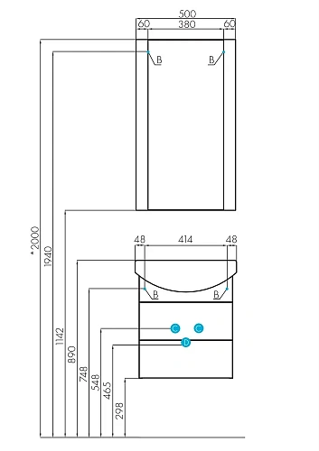 Тумба под раковину Aquaton Ария 50 М подвесная черный 1A140001AA950 Тумба под раковину Aquaton Ария 50 М подвесная черный 1A140001AA950