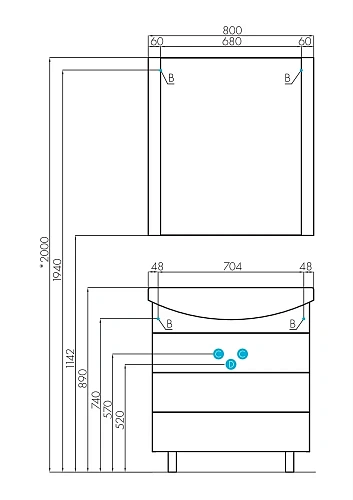Тумба под раковину Aquaton Ария 80 Н черный глянец 1A141301AA950 Тумба под раковину Aquaton Ария 80 Н черный глянец 1A141301AA950