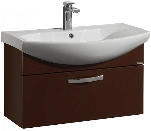 Тумба под раковину Aquaton Ария 80 подвесная темно-коричневая 1A141701AA430 Тумба под раковину Aquaton Ария 80 подвесная темно-коричневая 1A141701AA430