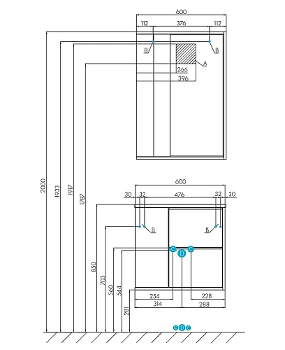 Тумба под раковину Aquaton Бостон 60 дуб эврика 1A252501BN010 Тумба под раковину Aquaton Бостон 60 дуб эврика 1A252501BN010