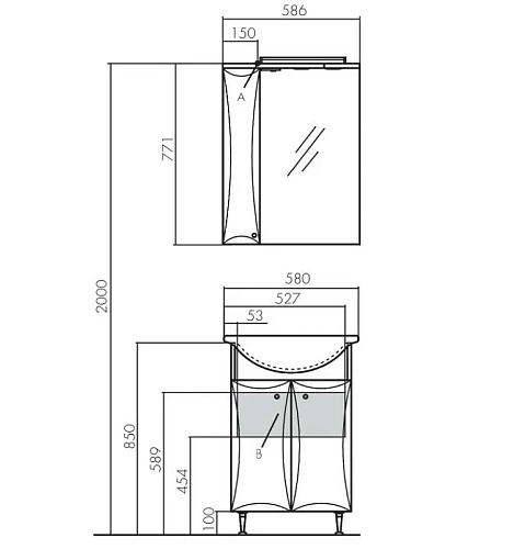 Тумба под раковину Aquaton Джимми 57 М белый 1A068301DJ010 Тумба под раковину Aquaton Джимми 57 М белый 1A068301DJ010