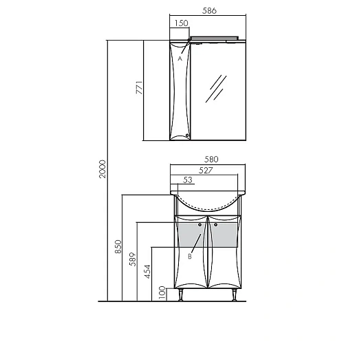 Тумба под раковину Aquaton Джимми 57 М белый 1A250401DJ010 Тумба под раковину Aquaton Джимми 57 М белый 1A250401DJ010