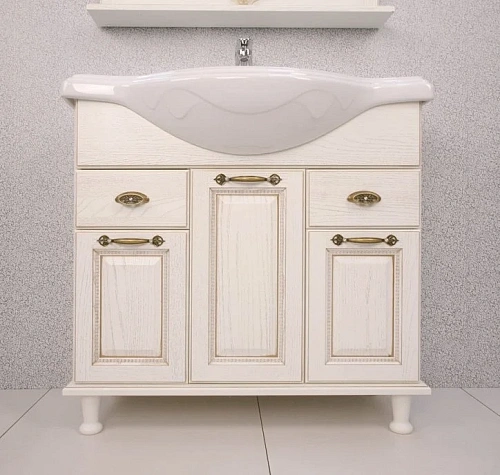 Тумба под раковину Aquaton Жерона 105 белое золото 1A158601GEM40 Тумба под раковину Aquaton Жерона 105 белое золото 1A158601GEM40