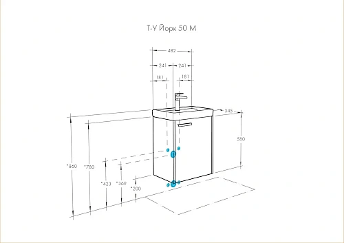 Тумба под раковину Aquaton Йорк 50 М белый, выбеленное дерево 1A170901YOAY0 Тумба под раковину Aquaton Йорк 50 М белый, выбеленное дерево 1A170901YOAY0