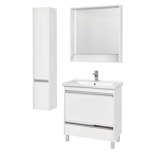 Тумба под раковину Aquaton Капри 80 белый глянец 1A230201KP010 Тумба под раковину Aquaton Капри 80 белый глянец 1A230201KP010