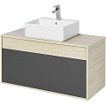 Тумба под раковину Aquaton Лофт Урбан 100 серый графит, дуб орегон 1A247701LQX60 Тумба под раковину Aquaton Лофт Урбан 100 серый графит, дуб орегон 1A247701LQX60