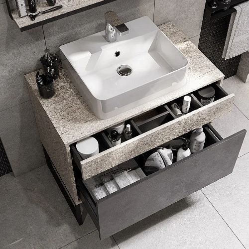 Тумба под раковину Aquaton Лофт Урбан 80 серый графит, дуб орегон 1A247601LQX60 Тумба под раковину Aquaton Лофт Урбан 80 серый графит, дуб орегон 1A247601LQX60