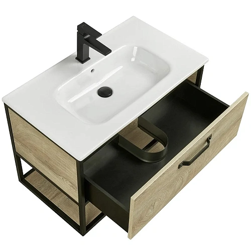 Тумба под раковину Aquaton Лофт Фабрик 80 дуб эндгрейн 1A242401LTDU0 Тумба под раковину Aquaton Лофт Фабрик 80 дуб эндгрейн 1A242401LTDU0