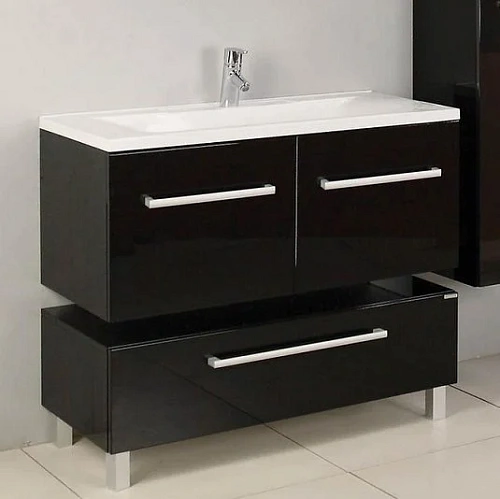 Тумба под раковину Aquaton Мадрид 100 М (1A128001MA950) черный глянец Тумба под раковину Aquaton Мадрид 100 М (1A128001MA950) черный глянец